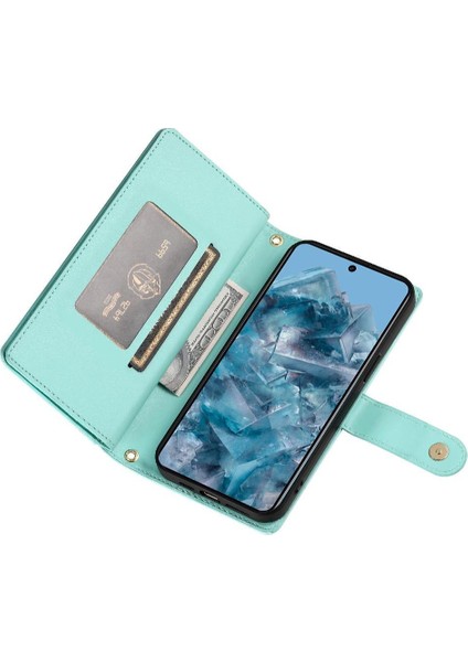Google Piksel 8 Pro Iş Cüzdan Çok Fonksiyonlu Kayış Için Flip Case (Yurt Dışından)