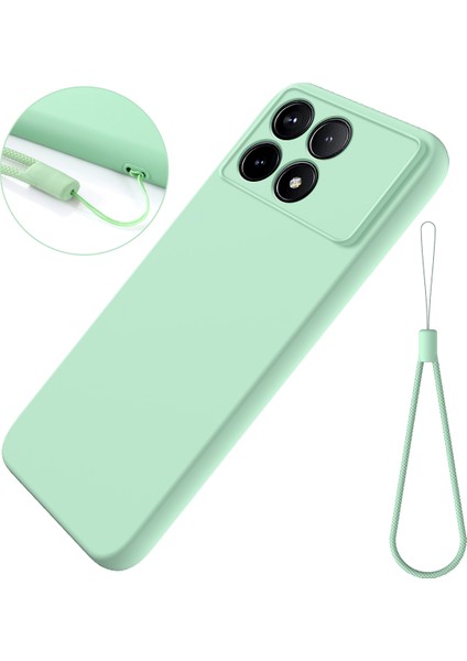 Xiaomi Poco F6 Pro 5g Kılıf Için Sıvı Silikon Çizilmez Telefon Kılıfı Kayışlı-Yeşil (Yurt Dışından)