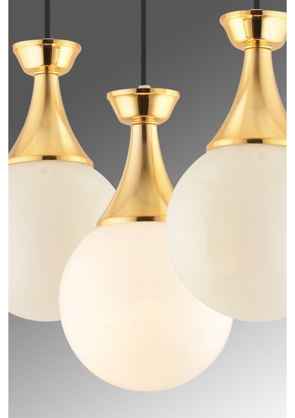 Minel 3 Lü Caka Siyaha Gold Glop Cam Salon Aydınlatma fırsatları