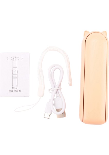 Taşınabilir Fan Mini El Fanı USB 1200 Mah Şarj El Küçük Cep Fanı ile Güç Bankası, Ananas Sarı (Yurt Dışından)