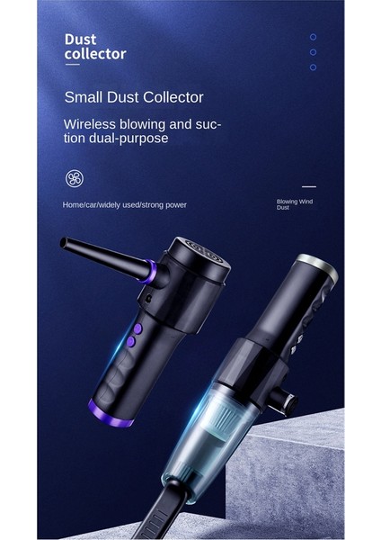 10000MAH USB Kablosuz Toz Üfleyici Yüksek Güçlü Saç Kurutma Makinesi Ev Bilgisayar Klavye Araba El Taşınabilir Toz Toplayıcı (Yurt Dışından) modelleri