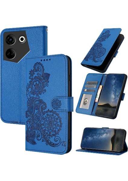 Kart Yuvası Standı Kickstand Koruyucu Pu Flip ile Tecno Camon 20 Için Kılıf (Yurt Dışından)