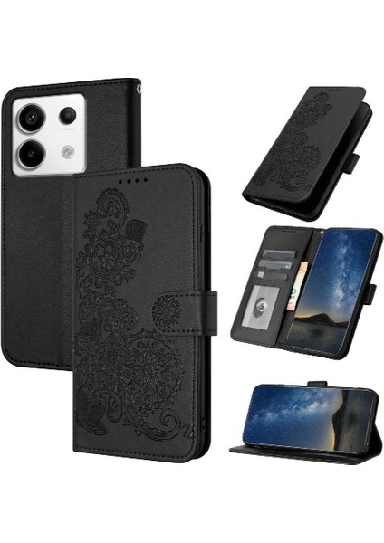 Xiaomi Redmi Için Not 13 Pro 4g Kickstand Koruyucu Pu Deri Flip Case (Yurt Dışından)