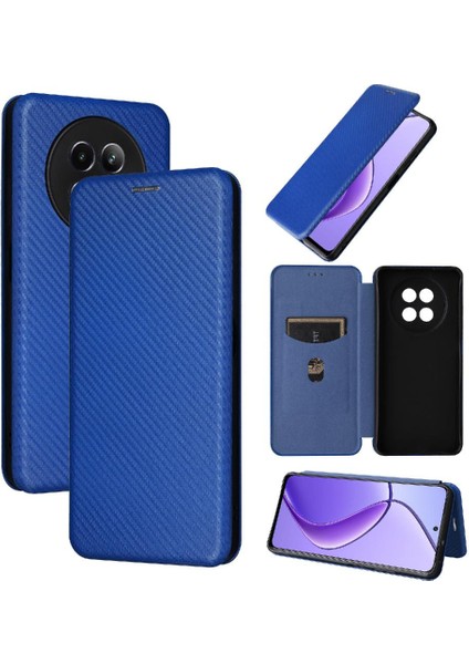 Realme 12 5g Tam Koruma Manyetik Karbon Fiber Kart Folio Için Kılıf (Yurt Dışından)