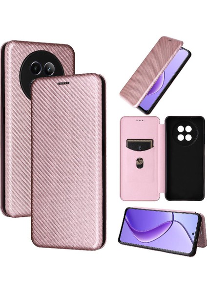 Realme 12 5g Tam Koruma Manyetik Karbon Fiber Kart Folio Için Kılıf (Yurt Dışından)