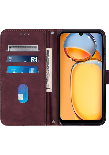 Xiaomi Redmi 13C 4g Için Kılıf Cüzdan Kapak Kredi Kartı Tutucu Pu Deri (Yurt Dışından) modelleri