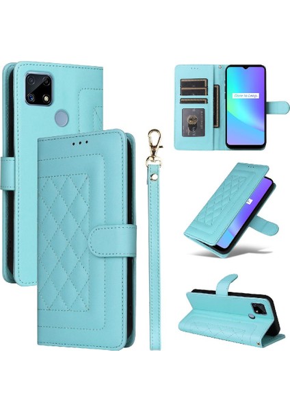 Realme C15 Için Flip CASE/C25 Flip Kapak Cüzdan Darbeye Deri Kılıf (Yurt Dışından)