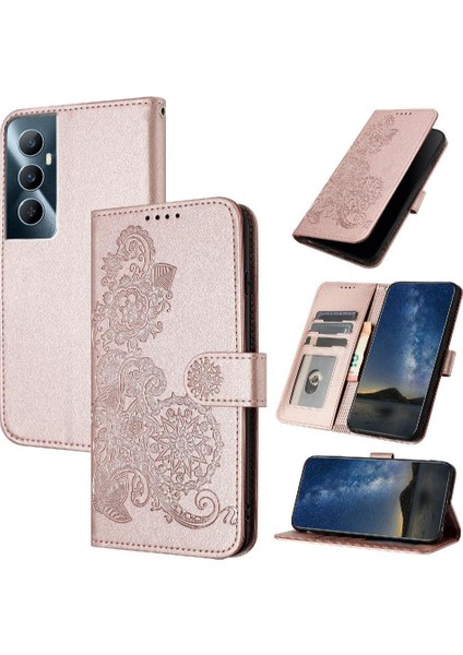 Kart Yuvası ile Realme C65 Için Flip Case Standı Flip Folio Kitap Pu Deri (Yurt Dışından)