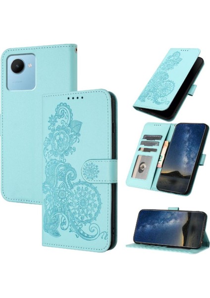 Kart Yuvası Standı Pu Deri Manyetik Kapatma ile Realme C30 Için Flip Case (Yurt Dışından)