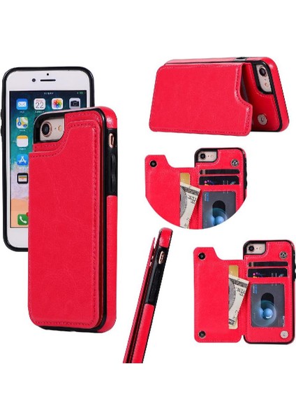 Cüzdan Kılıf Apple iPhone 7 Artı/8 Artı Kart Yuvaları Pu Deri Kart Toka ile (Yurt Dışından)