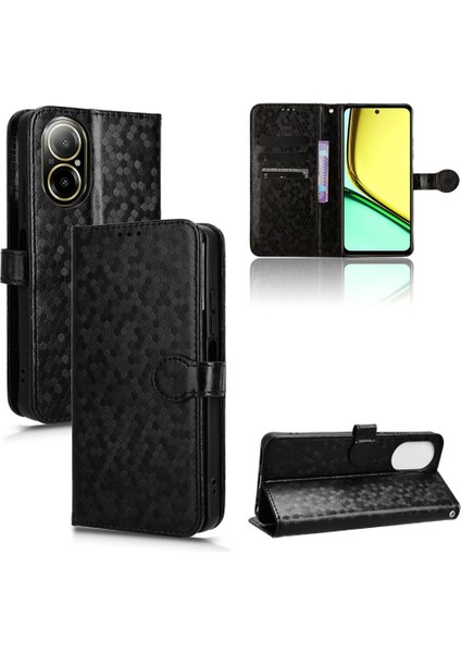 Realme C67 4g Deri Cüzdan Kapak Manyetik Toka Geometrik Için Kılıf (Yurt Dışından) modelleri
