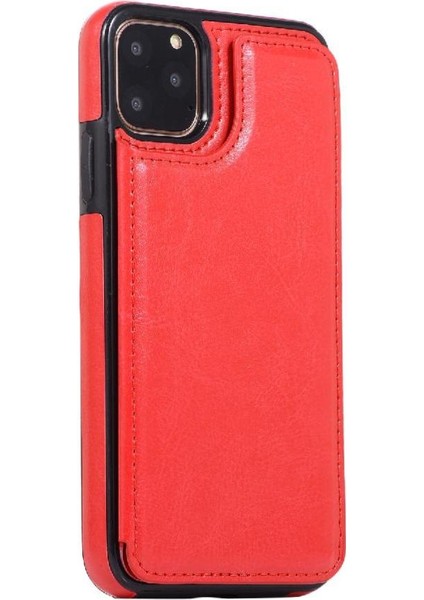 Kart Tutucu Kart Yuvaları Toka ile Apple iPhone 11 Pro Pu Deri Için Cüzdan Kılıf (Yurt Dışından)