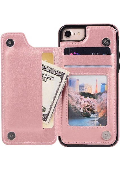 Cüzdan Kılıf Apple iPhone 6/6s Çift Manyetik Toka Pu Deri Kart Yuvaları (Yurt Dışından)