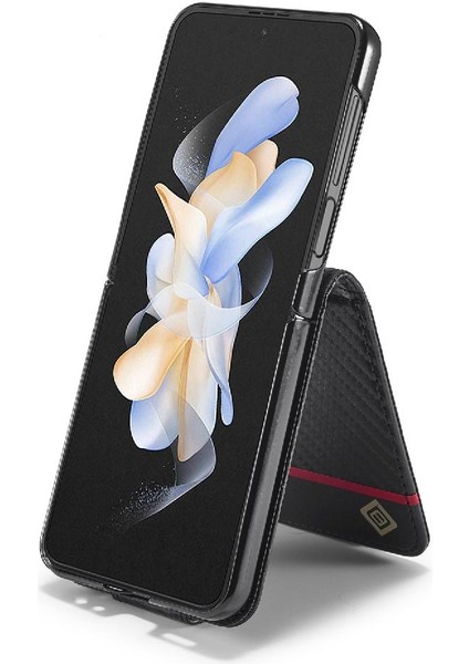 Samsung Galaxy Z Flip5 Tam Koruma Deri Folio Flip Case (Yurt Dışından)