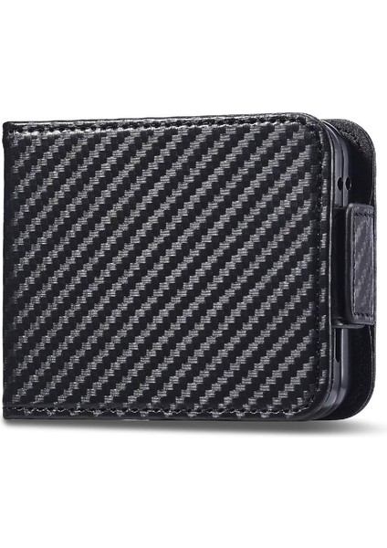 Samsung Galaxy Z Flip5 Tam Koruma Deri Folio Flip Case (Yurt Dışından)
