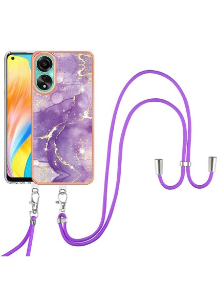 Oppo A78 4g Mermer Crossbody Kordon Askısı Tampon Anti-Scratch Için Kılıf (Yurt Dışından)
