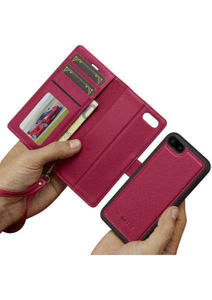 Apple iPhone 7 Için Flip Case Artı/8 Artı Cüzdan Kılıf Pu Deri Bölünmüş Deri 2 (Yurt Dışından)