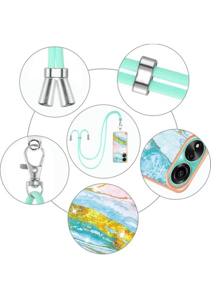 Oppo A78 4g Mermer Crossbody Kordon Askısı Tampon Anti-Scratch Için Kılıf (Yurt Dışından) fırsatları