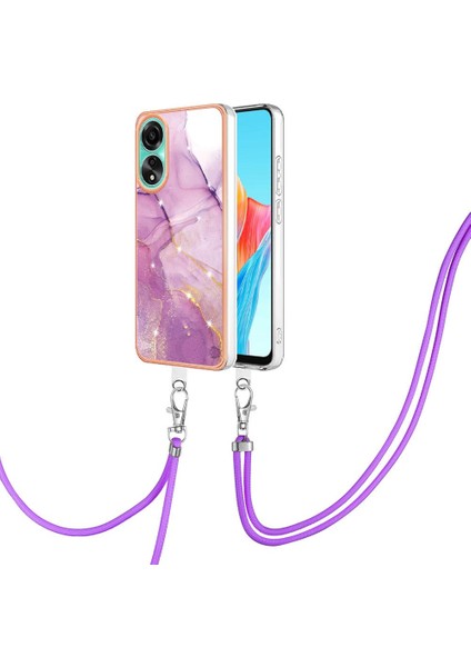 Oppo A78 4g Mermer Crossbody Kordon Askısı Tampon Anti-Scratch Için Kılıf (Yurt Dışından)