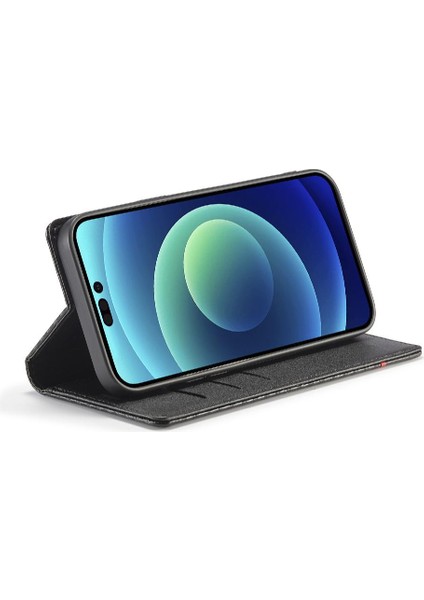 Apple iPhone 14 Için Kılıf Pro Max Tam Koruma Deri Folio Flip Case Fiber (Yurt Dışından)