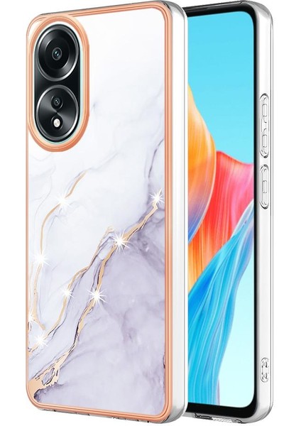 Oppo A58 4g Ince Tpu Mermer Desen Koruma Yumuşak Tampon Için Kılıf (Yurt Dışından)