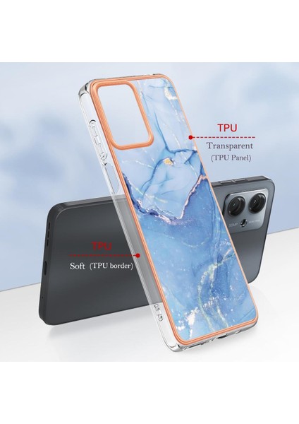 Motorola Moto G14 Tampon Tpu Darbeye Silikon Mermer ile Uyumlu (Yurt Dışından) fiyatları