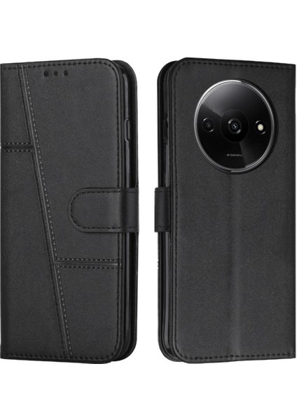 Xiaomi Redmi A3 Için Kılıf Tam Koruma Pu Deri Darbeye Kapak Çevirin (Yurt Dışından)