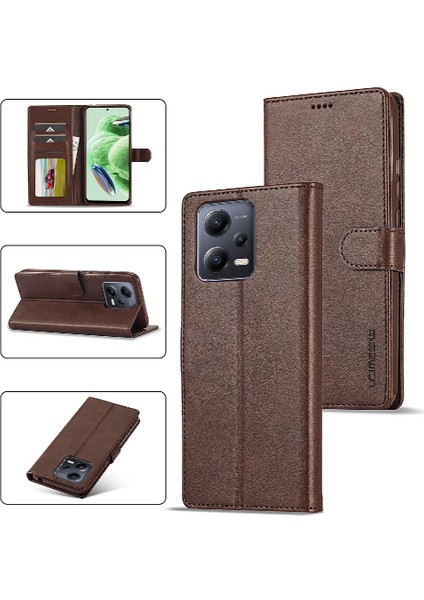 Tutucu Kart Yuvaları ile Xiaomi Poco X5 Için Kılıf Cüzdan Buzağı Doku Flip (Yurt Dışından)