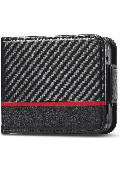 Samsung Galaxy Z Flip4 Tam Koruma Kartı Ekleme Deri Için Kılıf (Yurt Dışından)