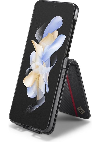 Samsung Galaxy Z Flip4 Tam Koruma Kartı Ekleme Deri Için Kılıf (Yurt Dışından)