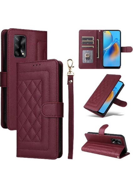 Oppo A74 Için Flip CASE/A95 4g Darbeye Cüzdan Basit Iş Deri (Yurt Dışından)