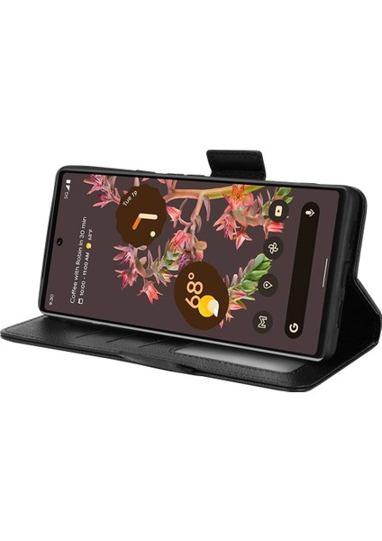 Google Piksel 6 Pu Deri Manyetik Kart Yuvaları Tutucu Cüzdan Tarafı Için Kılıf (Yurt Dışından)