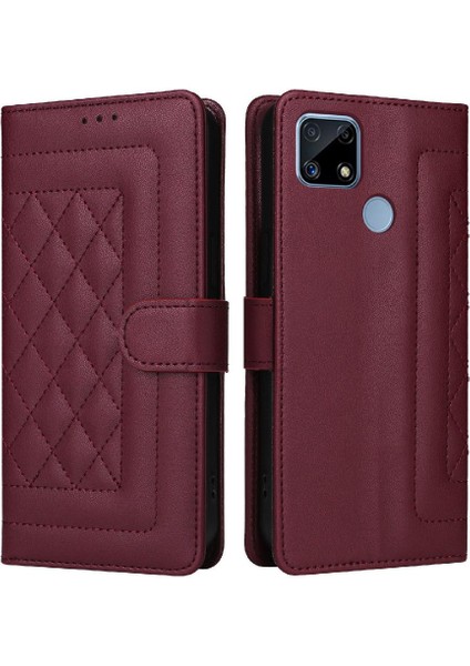 Realme C15 Için Flip CASE/C25 Flip Kapak Cüzdan Darbeye Deri Kılıf (Yurt Dışından)