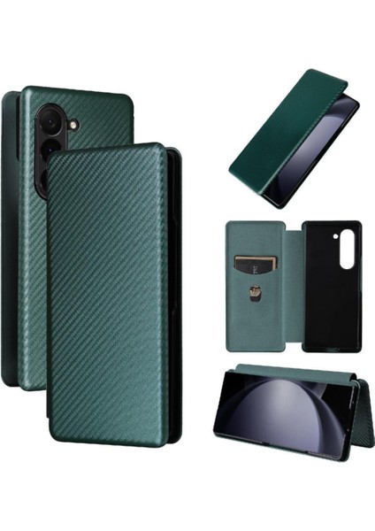 Samsung Galaxy Z Için Flip Case Kart Tutucu Kickstand Fiber ile 6 5g Kat (Yurt Dışından)