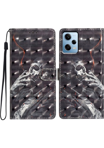 Xiaomi Redmi Için Pu Deri Flip Kapak Note 12 Pro+ 5g Kasa Önleme Önleyici Cüzdan Telefon Kapak Siz Iskelet (Yurt Dışından)