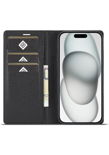 Apple iPhone 15 Için Kılıf Deri Folio Flip Case Manyetik Karbon Fiber ile (Yurt Dışından) fiyatları