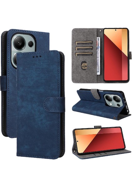 Xiaomi Redmi Için Not 13 Pro 4g Manyetik Kapatma Pu Deri Kart Çevirme (Yurt Dışından)