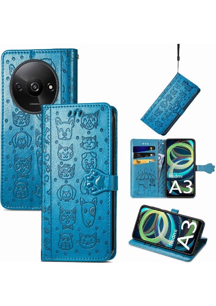 Xiaomi Redmi A3 Darbeye Kapak Kapak Için Kılıf Kısa Kayış Deri Kılıf (Yurt Dışından) modelleri