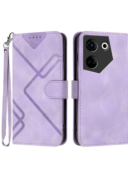 Kart Yuvası Standı Manyetik Kapak Flip ile Tecno Camon 20/20 Pro 4g Için Kılıf (Yurt Dışından)