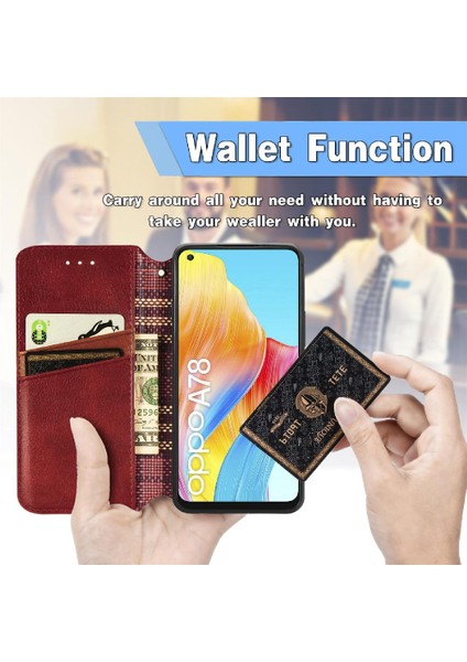 Oppo A78 4g Cüzdan Fonksiyonu Için Kılıf Deri Kılıf Zarif Iş Çevirme (Yurt Dışından) fırsatları