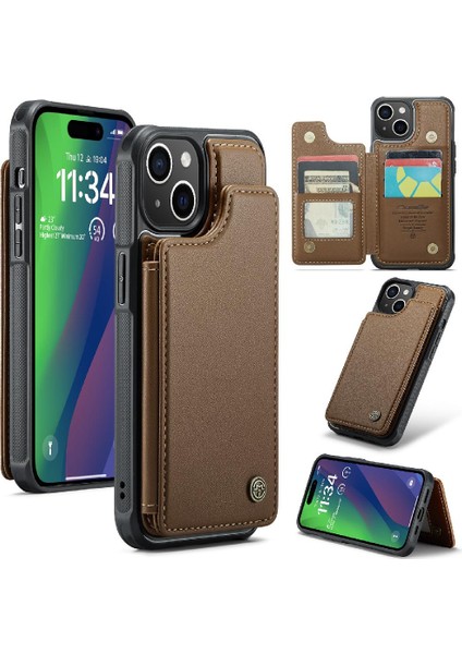 Apple iPhone 15 Artı Kickstand Ince Darbeye Dayanıklı Durumda Pu (Yurt Dışından)