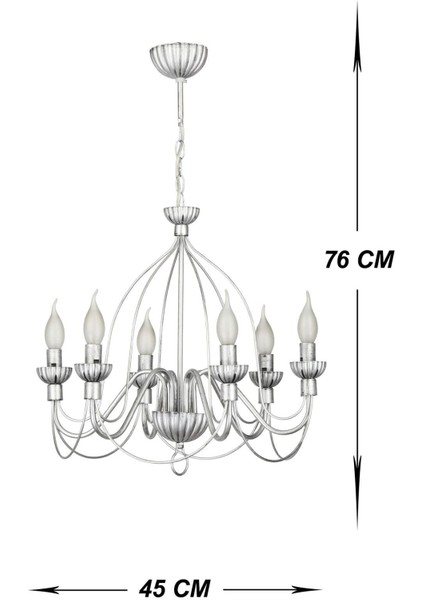 Aydınlatma Calista 6 Lı Kasa Siyah Gümüş Patine Avize fiyatları