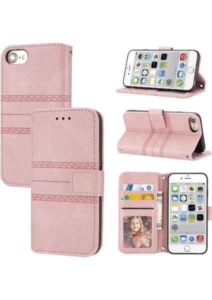 Apple iPhone 6/ 7/ 8 Için Flip Case Cüzdan Kılıf Manyetik Kapatma Darbeye Pu (Yurt Dışından)
