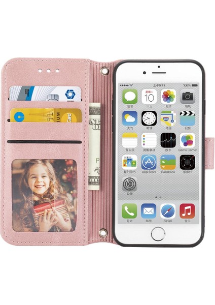 Apple iPhone 6/ 7/ 8 Için Flip Case Cüzdan Kılıf Manyetik Kapatma Darbeye Pu (Yurt Dışından)