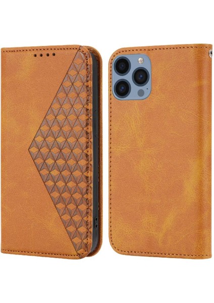 Apple iPhone 14 Için Flip Case Pro Max Eşkenar Dörtgen Şekli Günlük Kullanım El Kayışı Standı (Yurt Dışından)