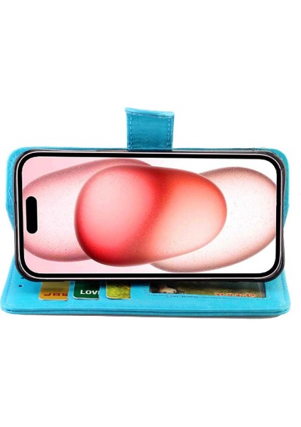 Apple iPhone 15 Için Flip Case Manyetik Kapatma Kickstand Pu Deri Kart Tutucu (Yurt Dışından) modelleri