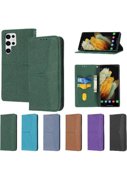 Samsung Galaxy S22 Ultra Pu Deri Kapak Çevirin Folio Kitap El (Yurt Dışından)