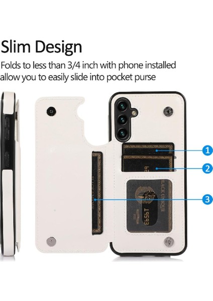 Samsung Galaxy A54 5g Kickstand Kart Yuvaları Için Cüzdan Kılıf Pu Deri (Yurt Dışından) fiyatları