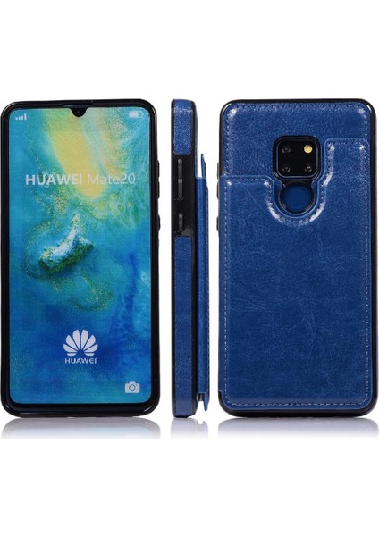 Cüzdan Kılıf Huawei Mate 20 Kart Yuvaları Için Kickstand Pu Deri Çift (Yurt Dışından)