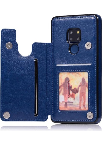 Cüzdan Kılıf Huawei Mate 20 Kart Yuvaları Için Kickstand Pu Deri Çift (Yurt Dışından)